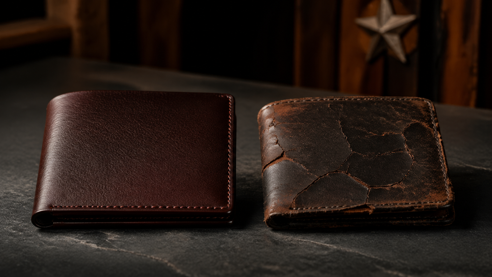 Handmade leather wallet vs mass-produced wallet comparison
