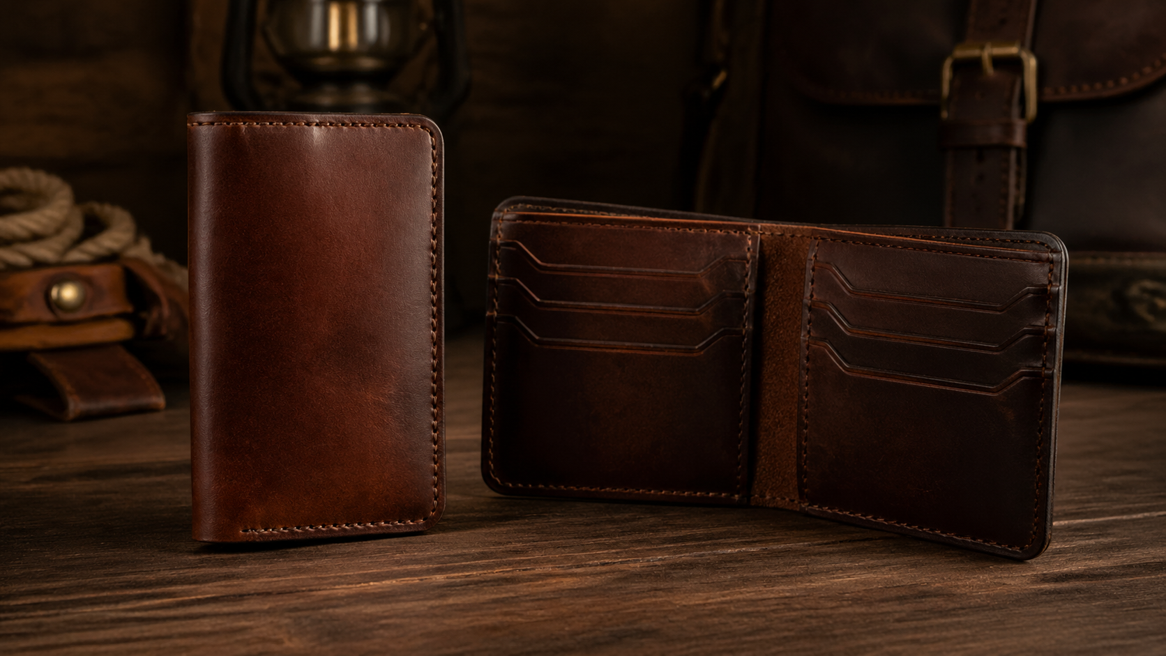 Full-grain leather EDC wallet bifold and minimalist comparison — Bull Sheath Leather